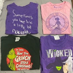 Shirts from Broadway ( Matilda, Cinderella, the grinch, wicked)